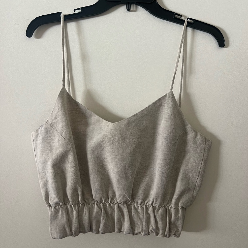 Elegant Beige Crop Top